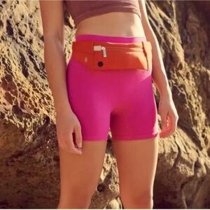 Free People Movement Rich Soul Ribbed Pink Shorts​